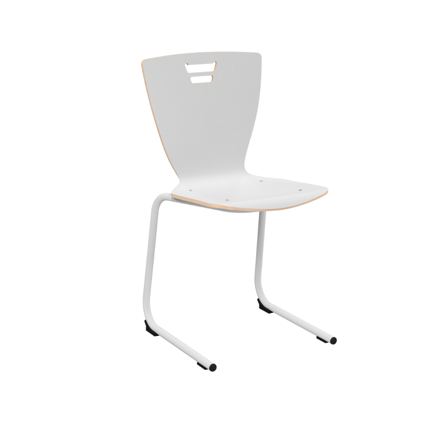 Офісний стілець з фанерним моноблоком та отовром на спинці, покриття фанери - пластик HPL, АЛМАНТ, 420х475х830 мм, (h=460 мм).